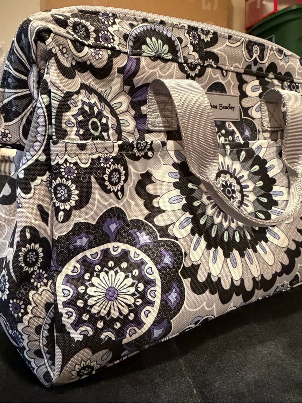 Vera Bradley Gray & Purple Floral travel organizer